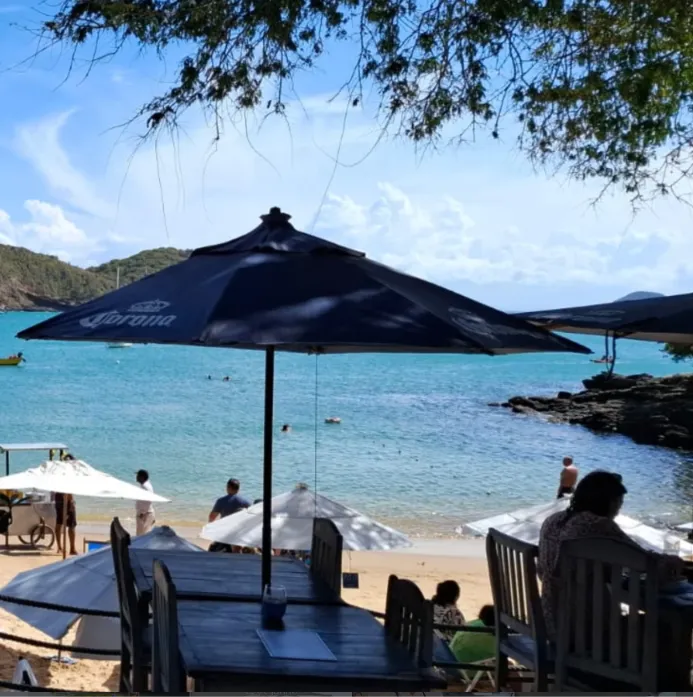 Vista real da Praia de João Fernandes a partir do Âncoras